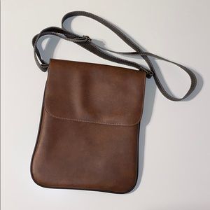 Brown Leather Satchel Crossbody Bag